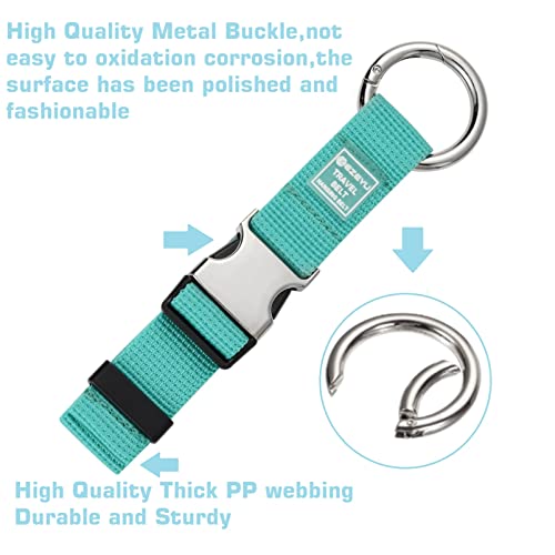 2PCS Heavy Duty Add a Bag Luggage Strap Jacket Gripper,Carry-on Baggage Suitcase Straps Belts Travel Accessories-Cyan - color: Teal
