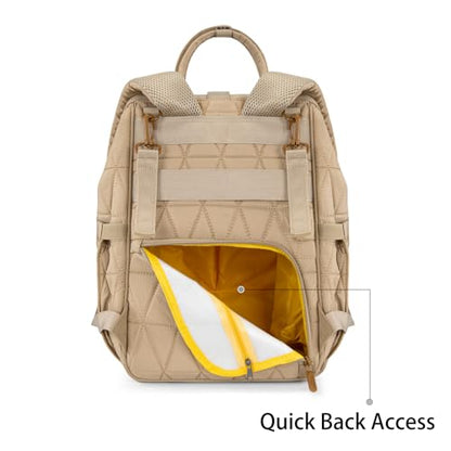 Montana West Wrangler Diaper Bag Backpack Baby Essentials Bag Quilted Travel Backpacks with Insulated Pockets, Portable Changing Pad, Stroller Straps, Pacifier Case - color: Khaki