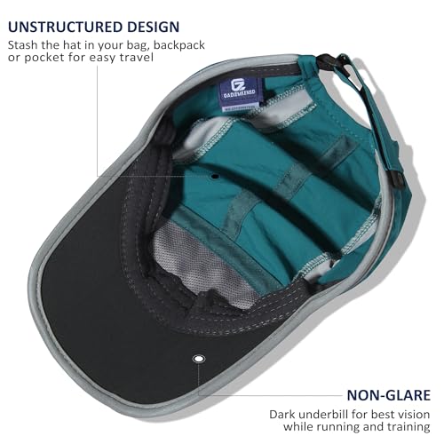 GADIEMKENSD Reflective Folding Outdoor Hat Unstructured Design UPF 50+ Sun Protection Sport Hats for Womens and Mens - color: Turquoise
