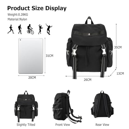 Casual Backpack Women Men Daypack Lightweight Rucksack Waterproof Backpack for Hiking Travel Daily Use Black - color: Black