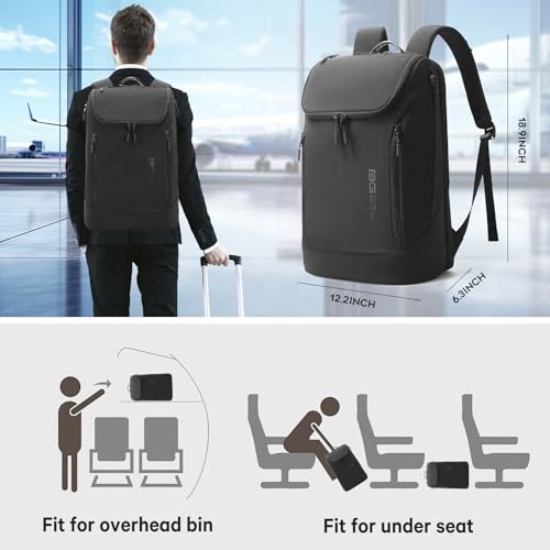 BANGE Commute backpack can hold 15.6 inch laptop,Flight approved carry on backpack for men and woman - color: Black
