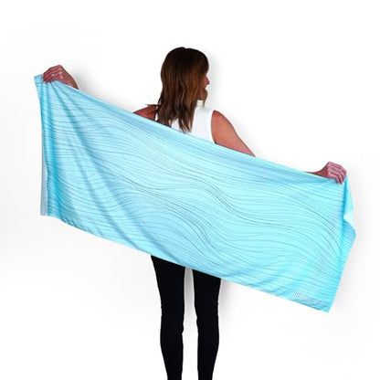 SHAKEitCOOL Large Cooling Shawl - Instant Heat Relief for Outdoor Events - color: Blue Wave