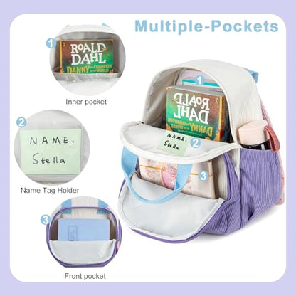 Bluboon Toddler Backpack for Girls Boys 2-4 Cute 12" Preschool Kindergarten Backpacks Kids Daycare Bags School Travel (Purple-blue, Age 2-4 (12" H not Fit A4 Folder)) - color: Purple-blue, size: Age 2-4 (12" H not Fit A4 Folder)