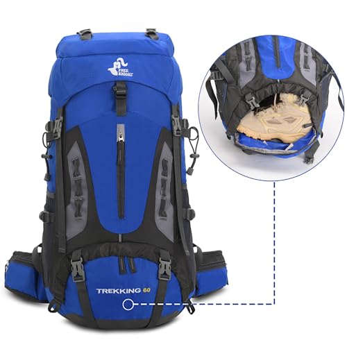 Bseash 60L Hiking Camping Backpack with Rain Cover, Waterproof Large Capacity Outdoor Sport Travel Daypack Climbing Touring (Army Green) - color: Army Green
