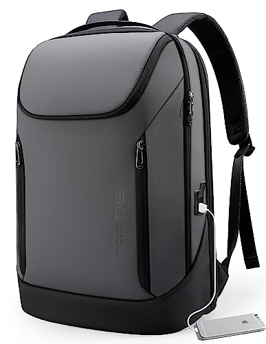 BANGE Business Smart Backpack Waterproof fit 15.6 Inch Laptop Backpack with USB Charging Port,Travel Durable Backpack - color: Grey