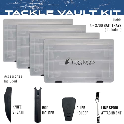 FROGG TOGGS EVA Tackle Vault, Lightweight, Customizable Fishing Tackle Bag - color: White, style: 3700 Kit