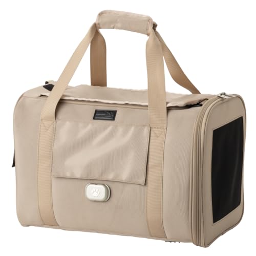 PETiCO NOA 3003 Airline Approved Pet Carrier - Pet Duffle Bag for Small Dogs & Cats Under 15 lbs, Sturdy & Machine Washable with Magnetic Snaps, Medium Size, Beige - color: Beige, size: Medium