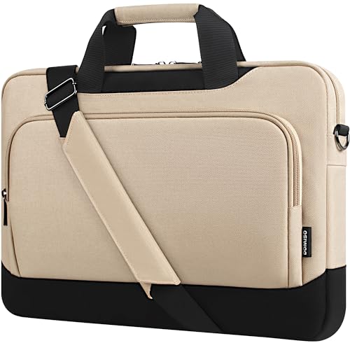 DOMISO 17-17.3 Inch Laptop Bag Large Capacity Laptop Shoulder Bag for Dell XPS/HP Pavilion 17/Lenovo Chromebook 317, Beige - color: Beige, size: 17 - 17.3 Inch