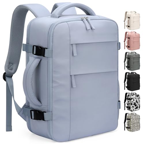 Pritent Travel Backpack for Women Man, Waterproof Personal Item Travel Bag Airline Approved Laptop Backpack Bookbag Weekender bags for Business,Travel, Work Fits 15.6 inch Laptop(Medium,Blue) - color: Light Blue, size: 15.6 Inch