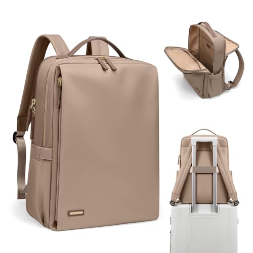 GOLF SUPAGS Stylish Laptop Backpack for Women Airline Approved Perfect for Work College and Travel Multi-Functional Casual Daypack Fits 14 Inch Notebook (Champagne) - color: Champagne, size: 14-Inch