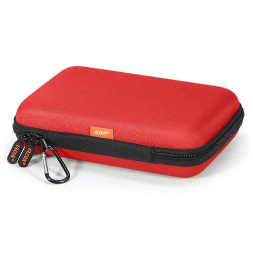 Pure-Red Shockproof Hard Shell Carrying Case for Portable External Hard Drive, Power Bank, Charger, Seagate Game Drive, Cell Phone, Electronic, Women Accessories - Large Storage Pouch Travel Bag - color: Pure-Red