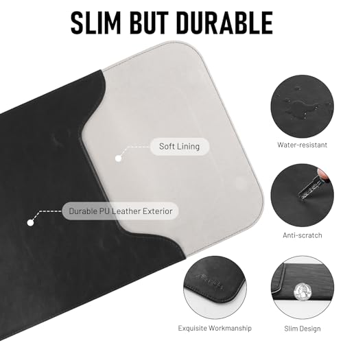 Allinside 15-16 inch Laptop Sleeve Case Compatible with MacBook Pro 16 2021-2026/MacBook Pro 15 2016–2019, Waterproof PU Leather Laptop Sleeve Bag Protective Vertical Case Cover, Black - color: Black, size: 15.6 in for Macbook Pro15/Pro 16