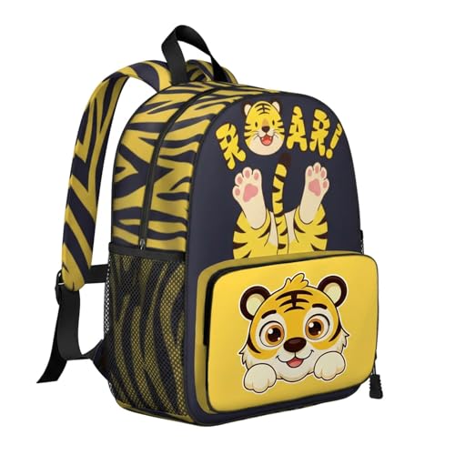Toddler Backpack for Boys 4-6, 15L Cute Tiger School Bag with Chest Buckle | Waterproof & Lightweight for Daily Use, Padded Straps for All-Day Comfort, Perfect for Kindergarten, Preschool, Daycare - color: Tiger