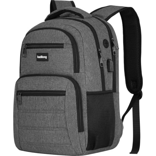 kadilong Backpacks Men Bookbag School Bags for Boys Teenager,Computer Backpack Sturdy with 15.6 Inch Laptop Compartment & USB Charging Port,Morrales Mochilas Hombres for Workout College Middle School - color: Darkgrey, size: 15,6 inch
