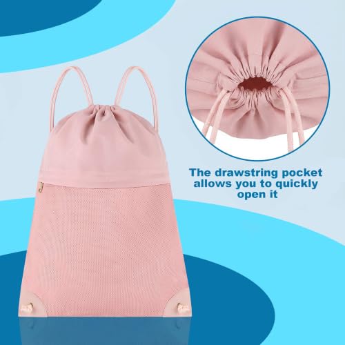 TILYMOL Drawstring Backpack Gym Bag - String Gym Bag for Men & Women, Lightweight Cinch Sports Sackpack for Beach, Travel, Yoga, Swimming, Pink - color: 1 Pack-pink