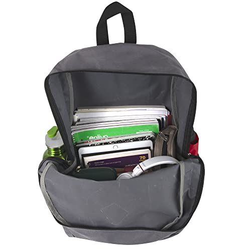 Trail maker Large School Backpacks with Mesh Side Pockets – Classic 19 Inch Solid Color Backpacks for Kids, Men, Women, Travel (Grey & Green) - color: Grey & Green