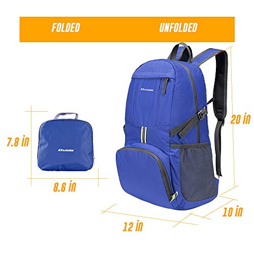 35L Lightweight Packable Backpack Waterproof Durable Hiking Travel Backpack Daypack - color: Blue