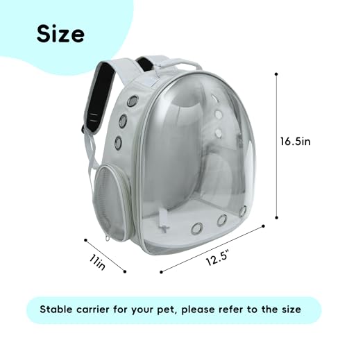 Cat Backpack, Airline Approved Bubble Carrying Bag for Small Medium Dogs Cats, Space Capsule Pet Carrier Dog Hiking Backpack Travel Carrier (Grey) - color: Grey