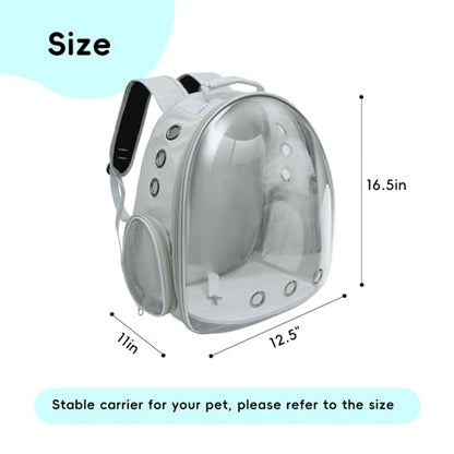 Cat Backpack, Airline Approved Bubble Carrying Bag for Small Medium Dogs Cats, Space Capsule Pet Carrier Dog Hiking Backpack Travel Carrier (Grey) - color: Grey