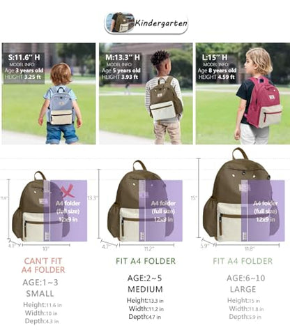 Toddler Backpack for Boys 2-5: Preschool Kindergarten 13" Daycare Backpacks Fit A4 Folder - color: Peanut White, style: Ages 2-5 (13" H Fit A4 Folder)