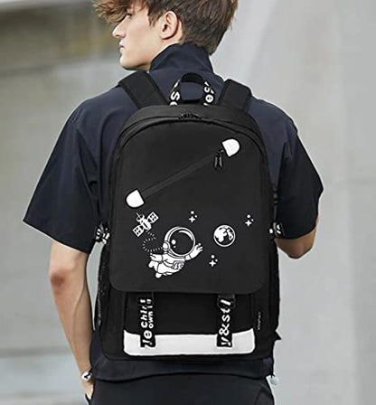 MCWTH School Backpacks for Teen Boys, Luminous School Bag Bookbags for Kids (Astronaut) - color: Astronaut