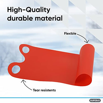 Superio Snow Slider Mat, Flexible Snow Sled Flying Carpet, Roll up Sleds for Kids 36" / Adults 54" Lightweight Plastic Snowboard Sled, 1 Pack - color: Red, size: 36"