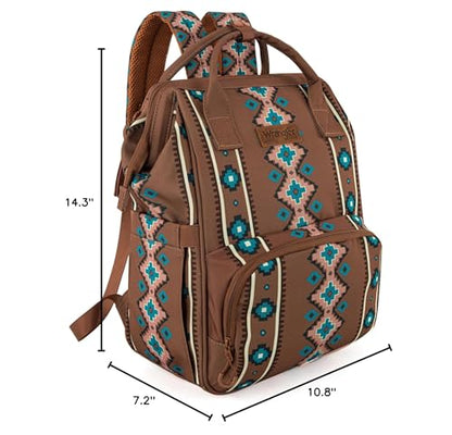 Montana West Wrangler Diaper Bag Backpack Aztec Callie Bag Travel Backpack Purses Western Multi-Function Baby Bags for Mom - color: 3pcs Dark Brown