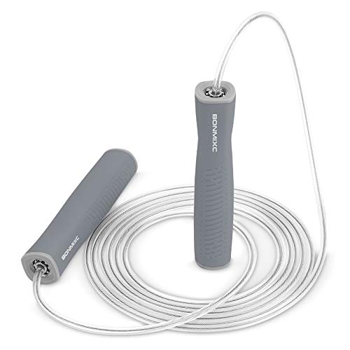 Jump Rope 3 Styles | 1-LB Weighted Jump Rope for Adults Women. || Speed Jump Rope with Ball Bearings for Fitness. ||| Lightweight Skipping Ropes (2 Pack) for Kids and Adult Beginners. - color: Speed Gray (1 Pack)