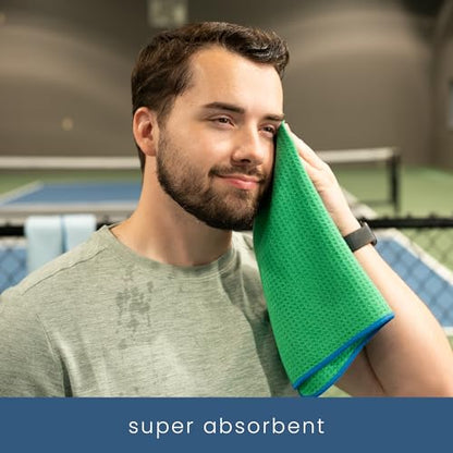 S&T INC. Microfiber Gym Towels, Yoga Towel for Home and Gym Bag, 16 Inch x 27 Inch, 3 Pack - color: Honeycomb Brights
