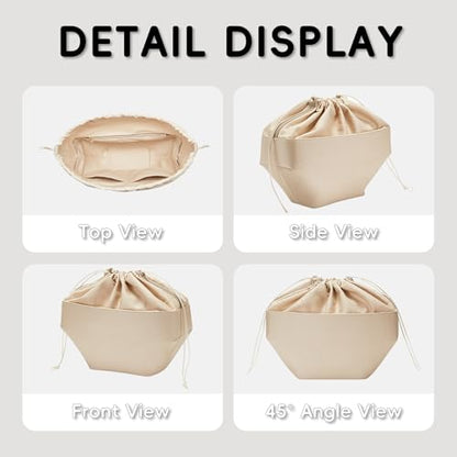 Premium Canvas Cyme Bag Organizer Insert, Purse Insert with Multiple Compartments and YKK Zipper, Upgraded Drawstring Canvas Purse Insert for Cyme Mini Bag (Beige, Mini) - size: Canvas-Mini