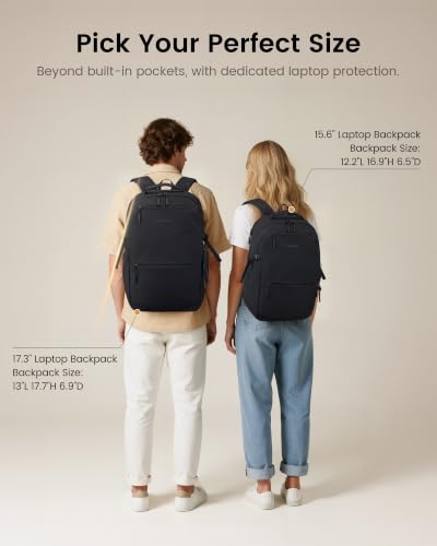 LOVEVOOK Laptop Backpack Women with Tumbler Holder, Work Travel Backpack - color: Black, size: 18 Inch