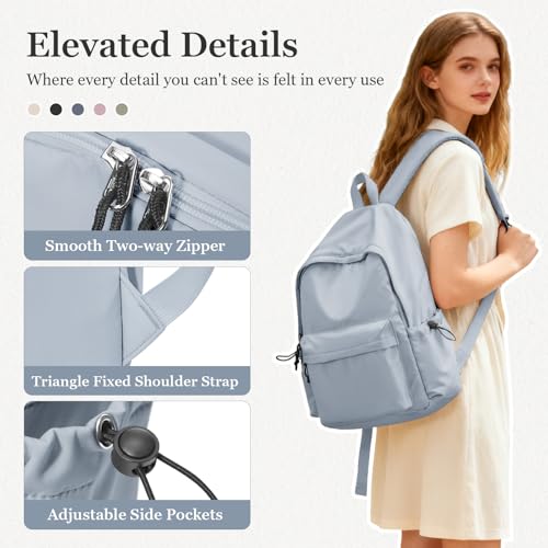 Middle School Backpack For Men Women Simple Backpack For College Students Aesthetic High School Bag Waterproof Bookbag For Teens Girls Boys（Blue） - color: A2-blue