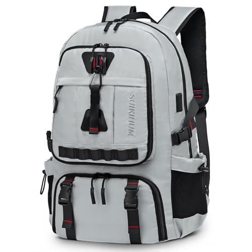 Travel Backpack 35L TSA Approved Carry on Backpack with Shoe Compartment & Wet/Dry Separation,Laptop Bag Fits 18.4 Inch Computer, Water Resistant Backpack for Men Women, Light Grey - color: Standard Light Grey