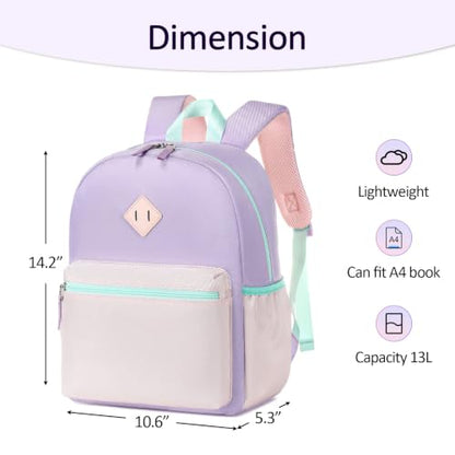 abshoo Toddler Backpack for Girls Preschool Backpacks School Bookbag for Kids 4-6(Pink and Purple) - color: Pink-purple