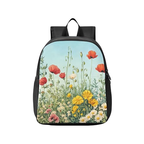 Blueangle Lightweight Waterproof Backpack for Travel & Daily Use, Durable Wildflowers Daypack for Outdoor（370）