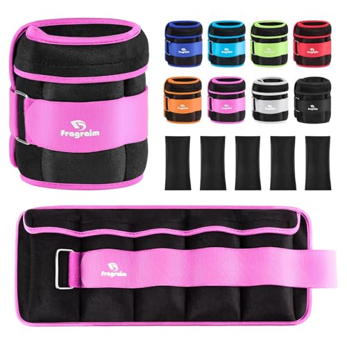 Fragraim Adjustable Ankle Weights 1-3/4/5/6/8/10/12/15/20 LBS Pair with Removable Weight for Jogging, Gymnastics, Aerobics, Physical Therapy - color: Purple, style: 3 lbs each( 6 lbs pair)