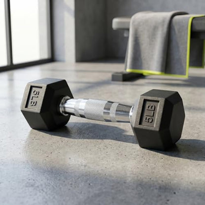 5-550 lb Rubber Hex Dumbbell Set, Heavy-Duty Free Weights for Home Gym Strength Training, Muscle Building & Full Body Workouts, No Rack Included - size: 5 lb & 10 lb, Pair
