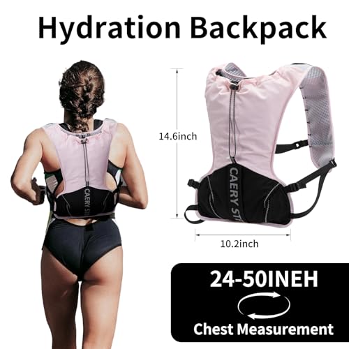 Lightweight Running Hydration Backpack, 1.5L Water Bag Running Vest | Marathon, Hiking Cycling, Breathable Adjustable Design, Unisex - color: Light blue