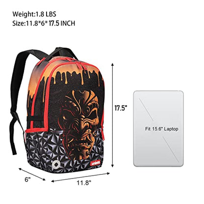 Graffiti Backpack for School, 20L Casual Daypack, Designer Laptop Backpack for 15.6 Inch Laptop - color: Warrior Pattern