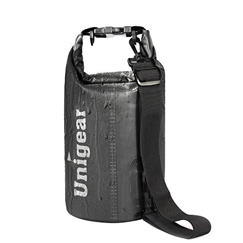 Unigear Dry Bag Waterproof, 2L/5L/10L/20L/30L/40L Floating and Lightweight Bags for Kayaking, Boating, Fishing, Swimming and Camping with Waterproof Phone Case - color: Black, size: 10L