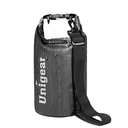 Unigear Dry Bag Waterproof, 2L/5L/10L/20L/30L/40L Floating and Lightweight Bags for Kayaking, Boating, Fishing, Swimming and Camping with Waterproof Phone Case - color: Black, size: 10L