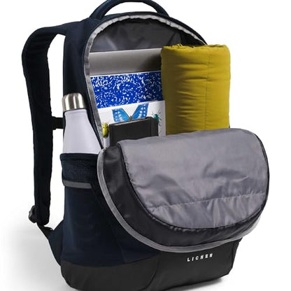 The North Face Lichen Daypack - Everyday Commuter Backpack, Laptop Sleeve, Water Bottle Pockets, Center Front Pouch, Summit Navy/TNF Black, One Size - color: Summit Navy/Tnf Black