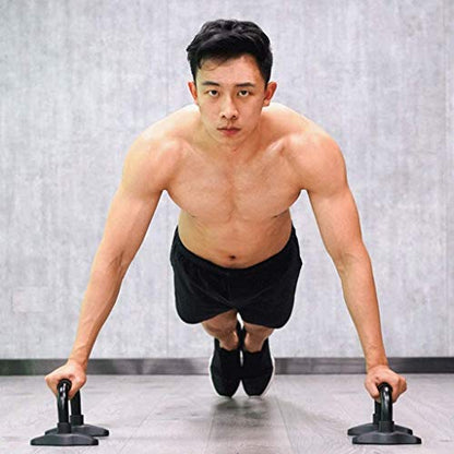 Stand with Adjustable Heights Includes Jump Rope Cushioned Foam Grip and Non-Skid Pad for Home Workout, Chest Tricep Bodyweight Training