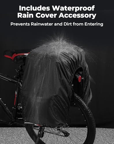 KEMIMOTO Bicycle Panniers Combo 3-in-1, Bike Saddle Grocery Bag with Waterproof Rain Cover, 52L Large Capacity Storage Cargo Cycling Backpack, Mountain Road E-bike Trunk Bag, Black