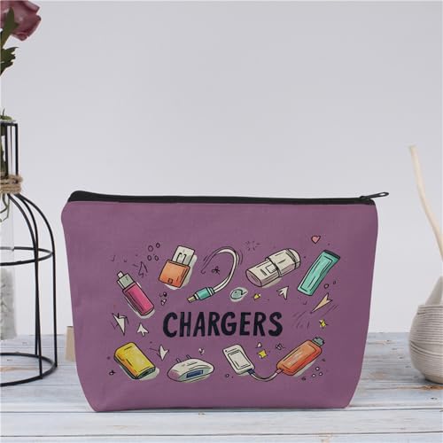 Plugs Cables & Chargers - Makeup Bag for Women Travel - Zipper Cosmetic Storage Bag with Vibrant Designs, Soft Fabric & Multi-Use Functionality (Gift for Birthdays, Graduation, Christmas) (Style G) - style: Style G