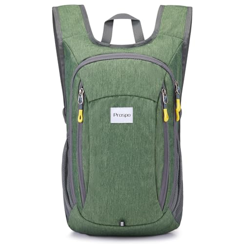 Prospo 12L Hiking Backpack Small Lightweight Travel Backpack for Women Men Casual Foldable Shoulder Bag - color: Green