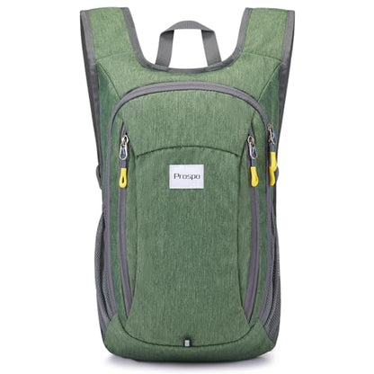 Prospo 12L Hiking Backpack Small Lightweight Travel Backpack for Women Men Casual Foldable Shoulder Bag - color: Green