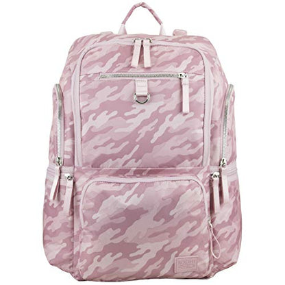 BODHI Baby Waterproof Multi-Function Travel Essentials Baby Tote Diaper Bag Backpack Changing Pad, Stroller Straps for Parents, Unisex, Pink Fluid Camo - color: Pink Fluid Camo