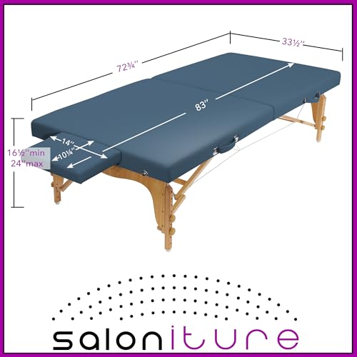 Saloniture Portable Physical Therapy Massage Table - Low to Ground Stretching Treatment Mat Platform - Blue - color: Blue