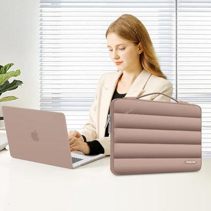 MOSISO Compatible with MacBook Air 15 inch Case M5 2026 M4 2025 M3 2024 M2 2023 A3448 A3241 A3114 A2941, Plastic Hard Shell Case&Puffy Sleeve Bag&Keyboard Skin&Webcam Cover&Screen Film, Bronze Brown - color: Bronze Brown
